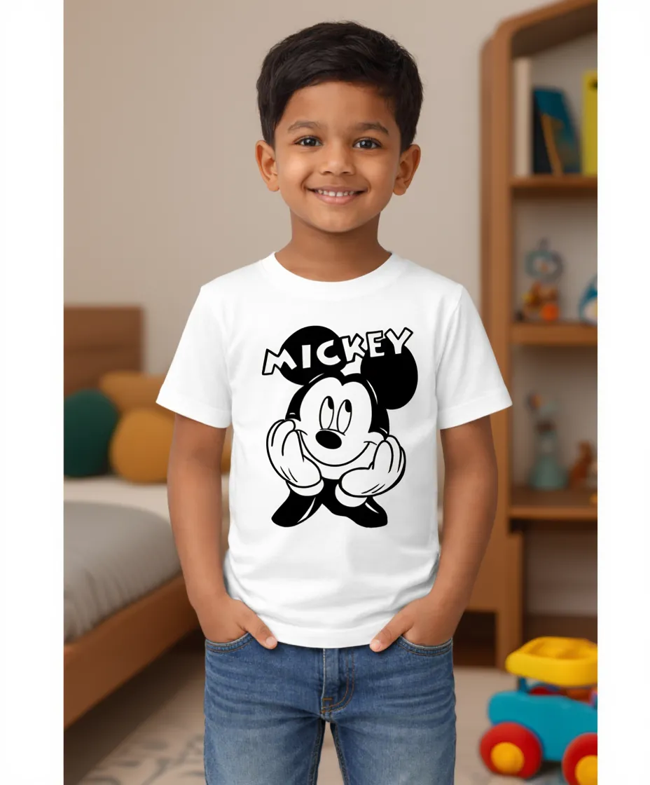 Happy Mickey Color-Changing Cotton T-Shirt for Kids