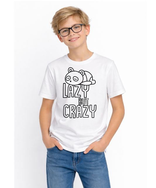 Lazy But Crazy Panda Magic T-Shirt for Kids