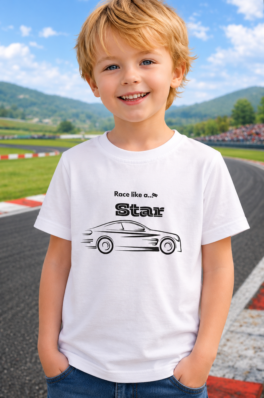 Race Star Sun Activated Colour Changing T-Shirt for Kids