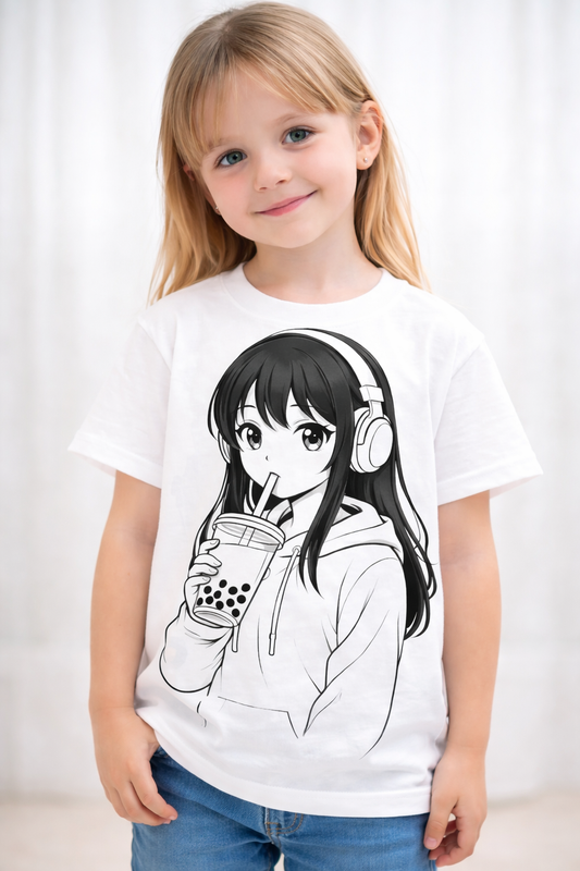 Anime Bubble Tea T-Shirt for kids