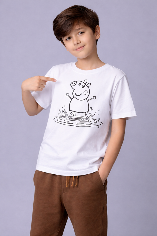 Happy Splash Pig Glow Kids T-Shirt