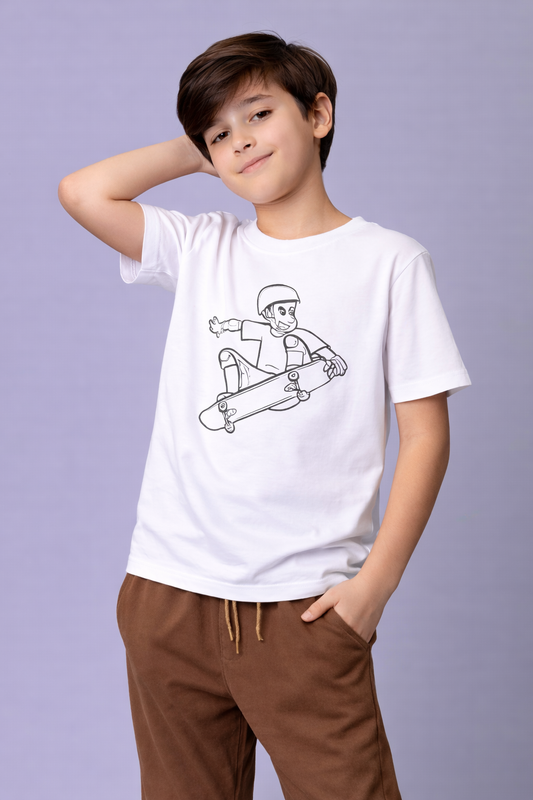 Sky Rider Skateboard Glow Kids T-Shirt
