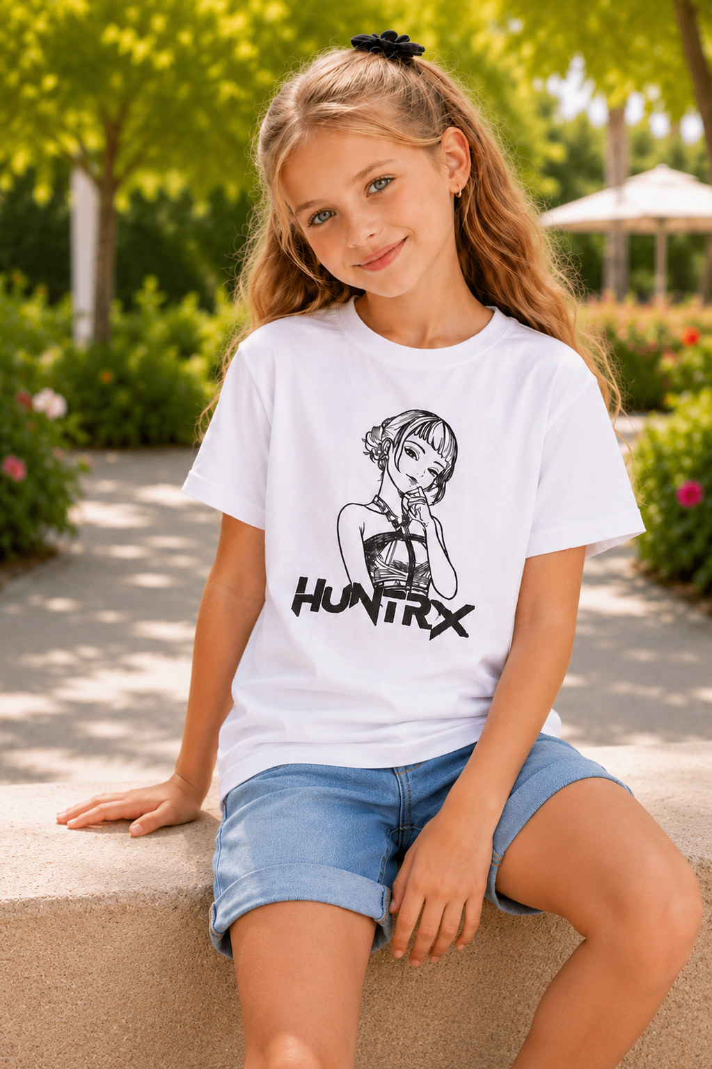 Huntrx Anime Girl Sun Activated Colour Changing T-Shirt for Kids