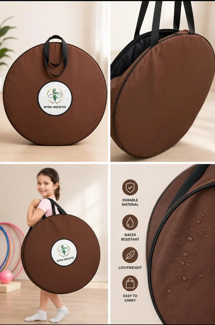 Brown Hula Hoop Carry Bag with secure zip closure