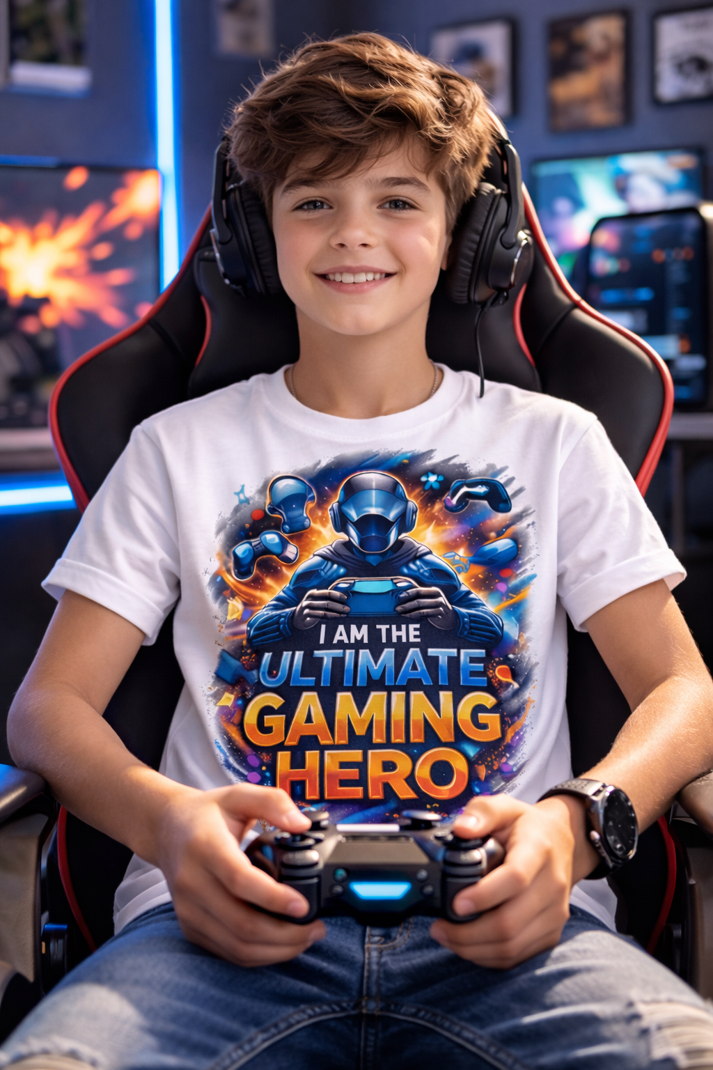 Ultimate Gaming Hero Kids Cotton T-Shirt