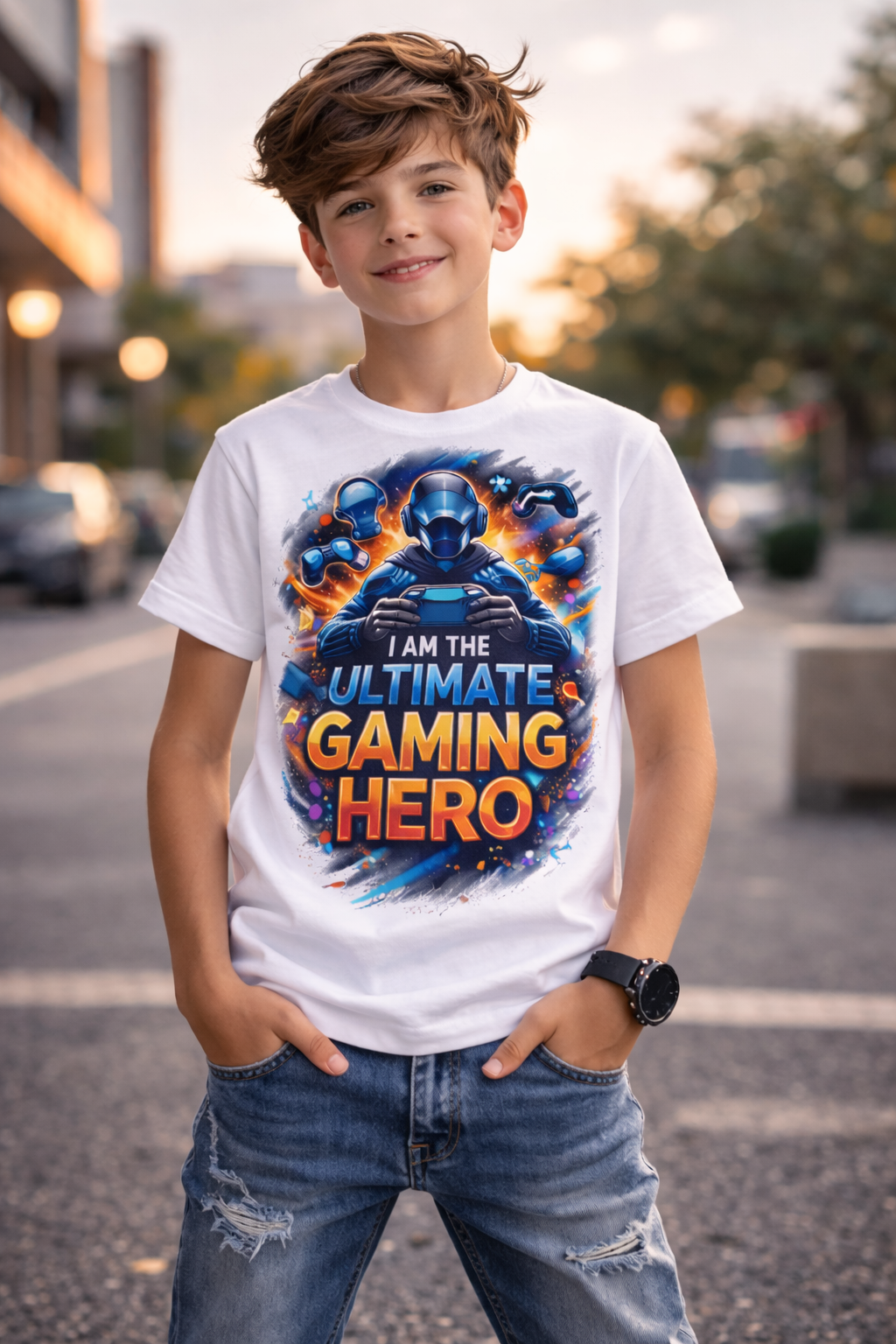 Ultimate Gaming Hero Kids Cotton T-Shirt