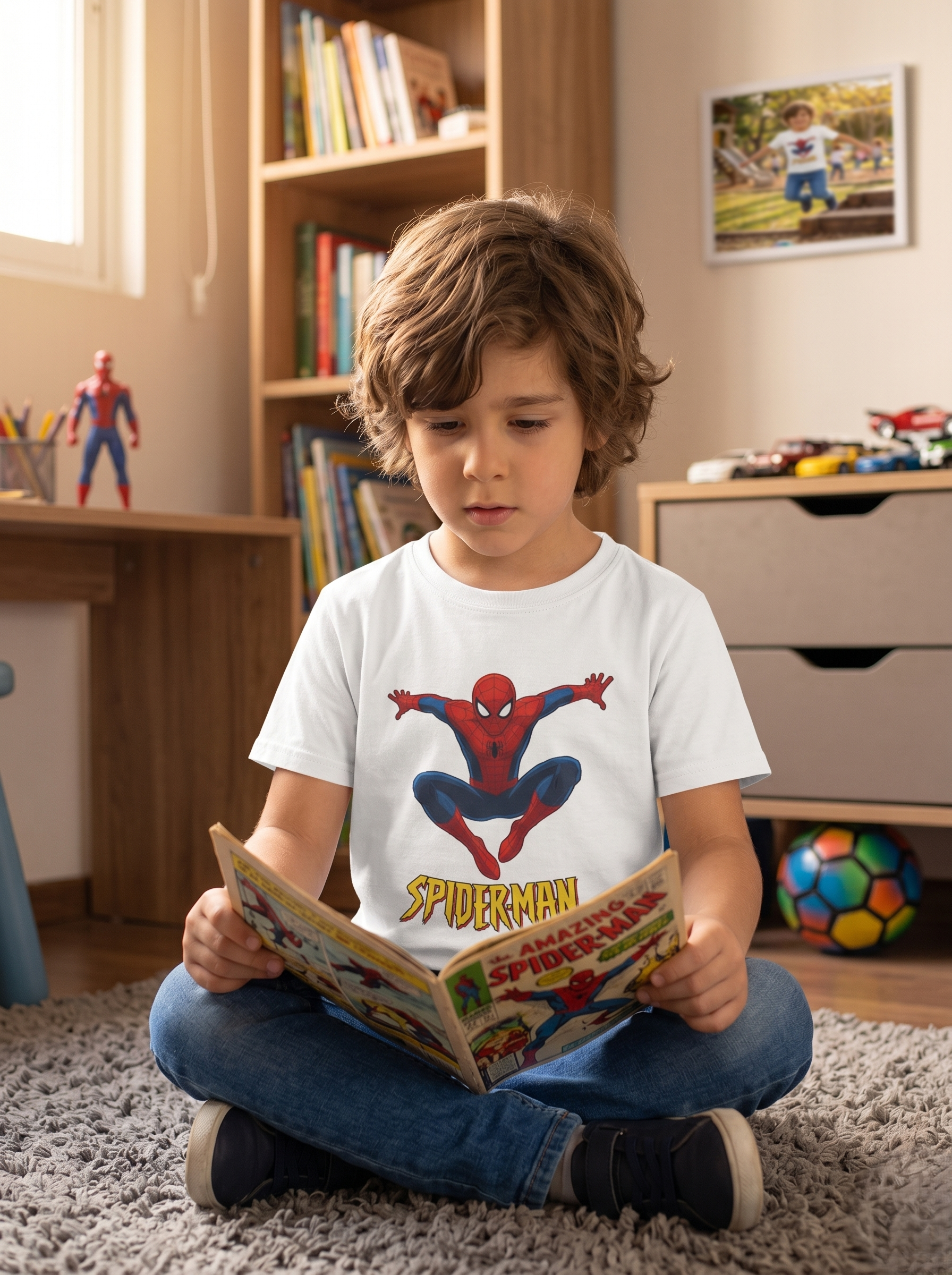Spiderman – Sun-Activated Colour-Changing Cotton T-Shirt for Kids