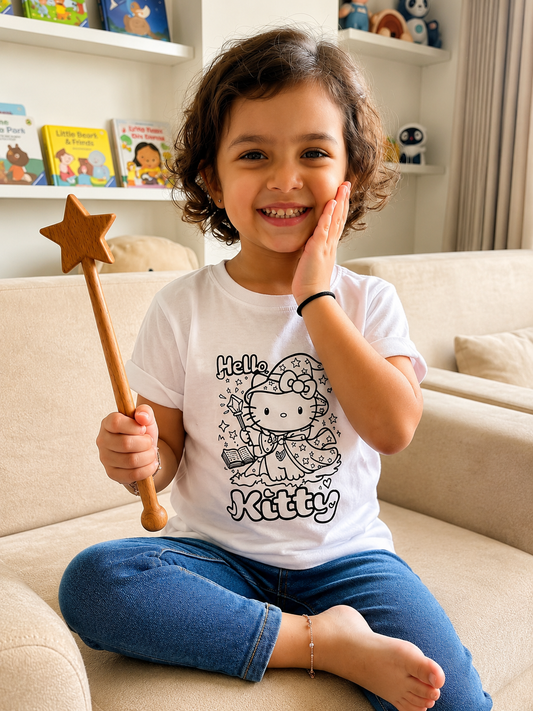 Hello Kitty Magic Wand – Sun-Activated Colour-Changing Cotton T-Shirt for Kids