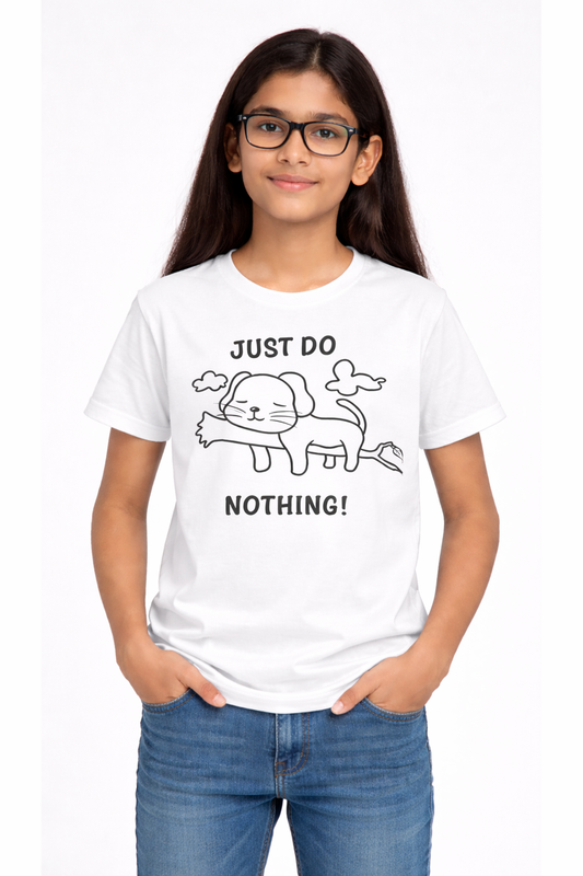 Just Do Nothing Puppy – Relax Mood Color-Changing T-Shirt for Kids