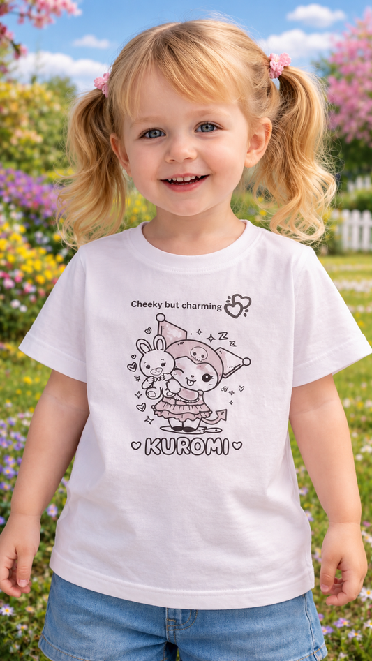 Kuromi Sweet Rebel – Sun-Activated Colour-Changing Cotton T-Shirt for Kids