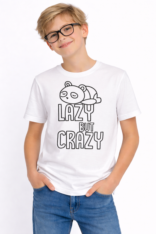 Lazy But Crazy Panda Magic T-Shirt for Kids