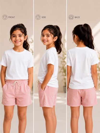 Nexus Habitat Girls Classic White Cotton T-Shirt