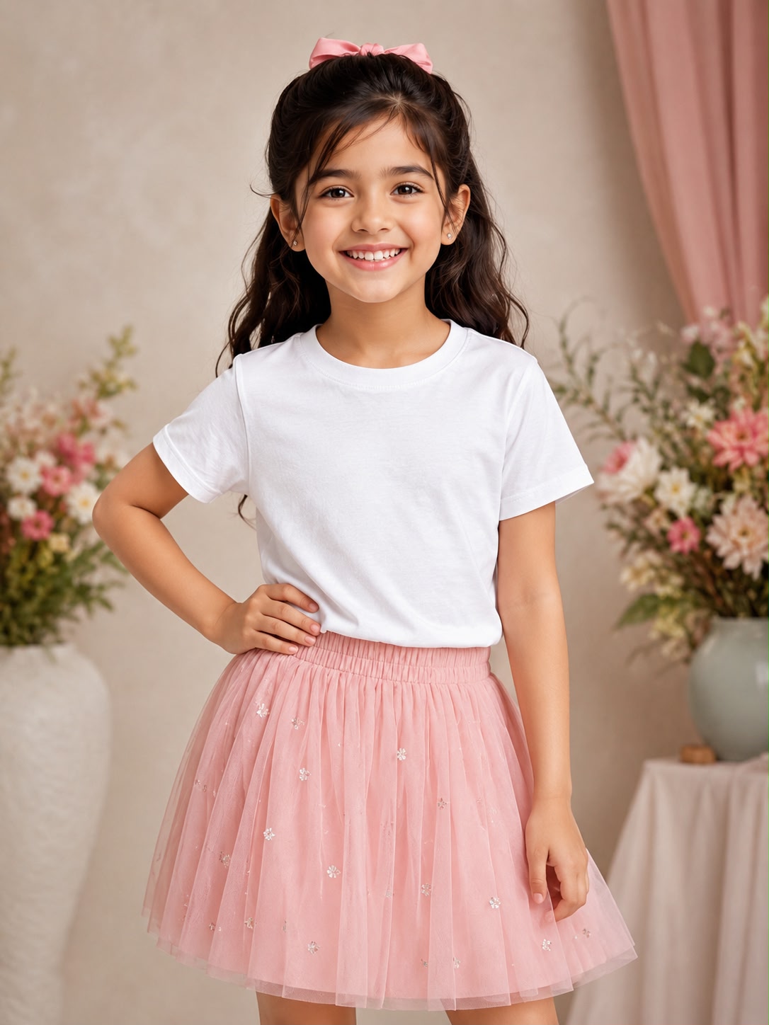 Nexus Habitat Girls Classic White Cotton T-Shirt