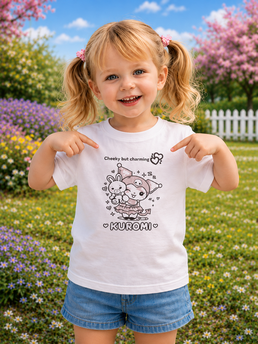 Kuromi Sweet Rebel – Sun-Activated Colour-Changing Cotton T-Shirt for Kids