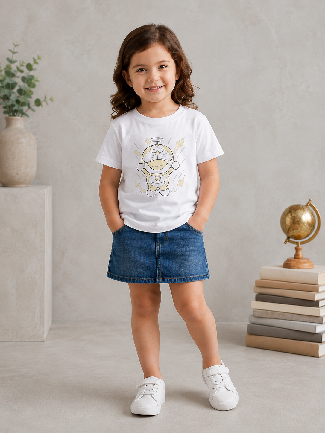 Doraemon Adventure Sun Activated Colour Changing T-Shirt for Kids
