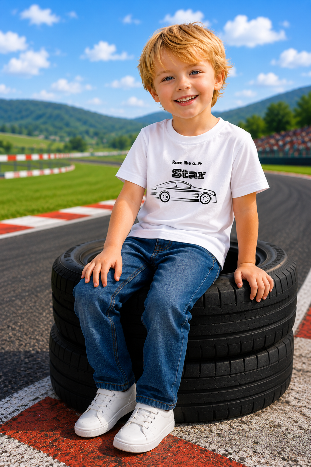 Race Star Sun Activated Colour Changing T-Shirt for Kids