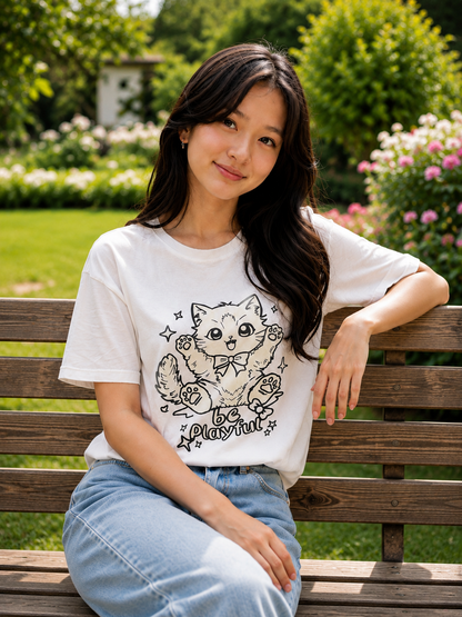 Be Playful Kitty – Sun-Activated Colour Changing Cotton T-Shirt for Kids