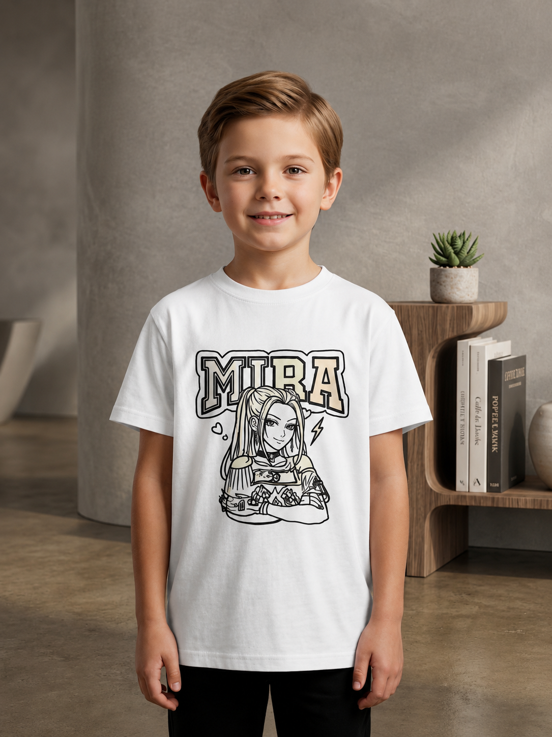 Mira Personalized Anime Sun Activated Colour Changing T-Shirt for Kids