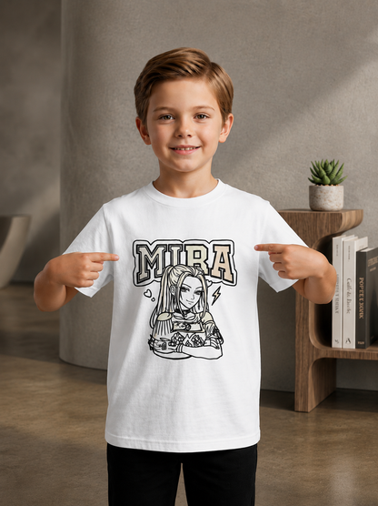 Mira Personalized Anime Sun Activated Colour Changing T-Shirt for Kids