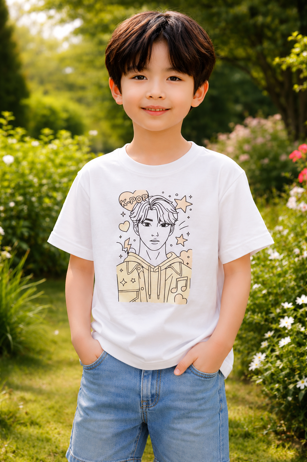 K-Pop Star Dreamer – Sun-Activated Colour Changing Cotton T-Shirt for Kids