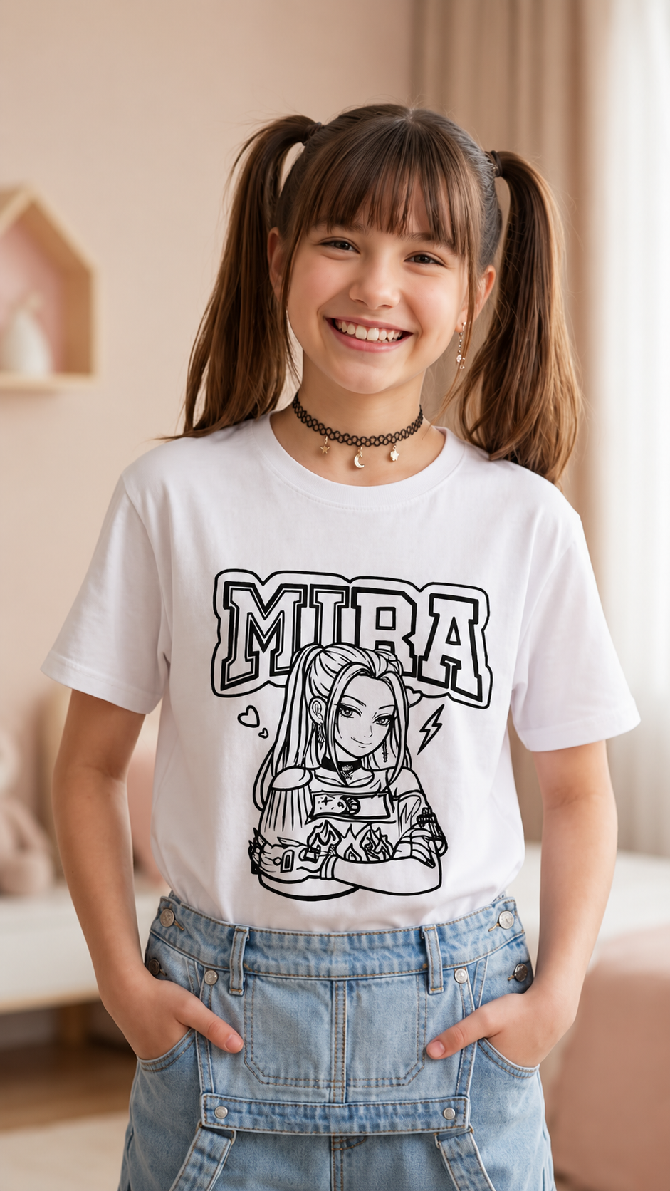 Mira Personalized Anime Sun Activated Colour Changing T-Shirt for Kids