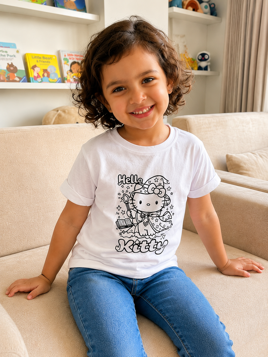 Hello Kitty Magic Wand – Sun-Activated Colour-Changing Cotton T-Shirt for Kids
