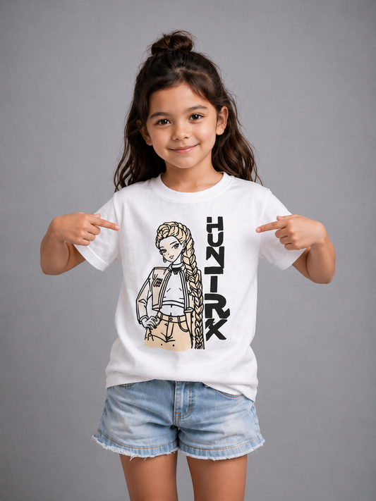 Huntrix Braided Hero – Sun-Activated Colour-Changing Cotton T-Shirt for Girls