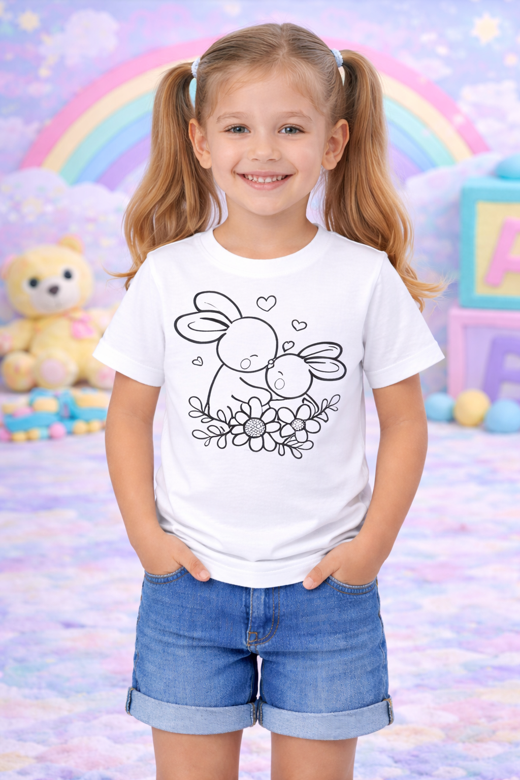 Bunny Love Hug T-Shirt for Kids