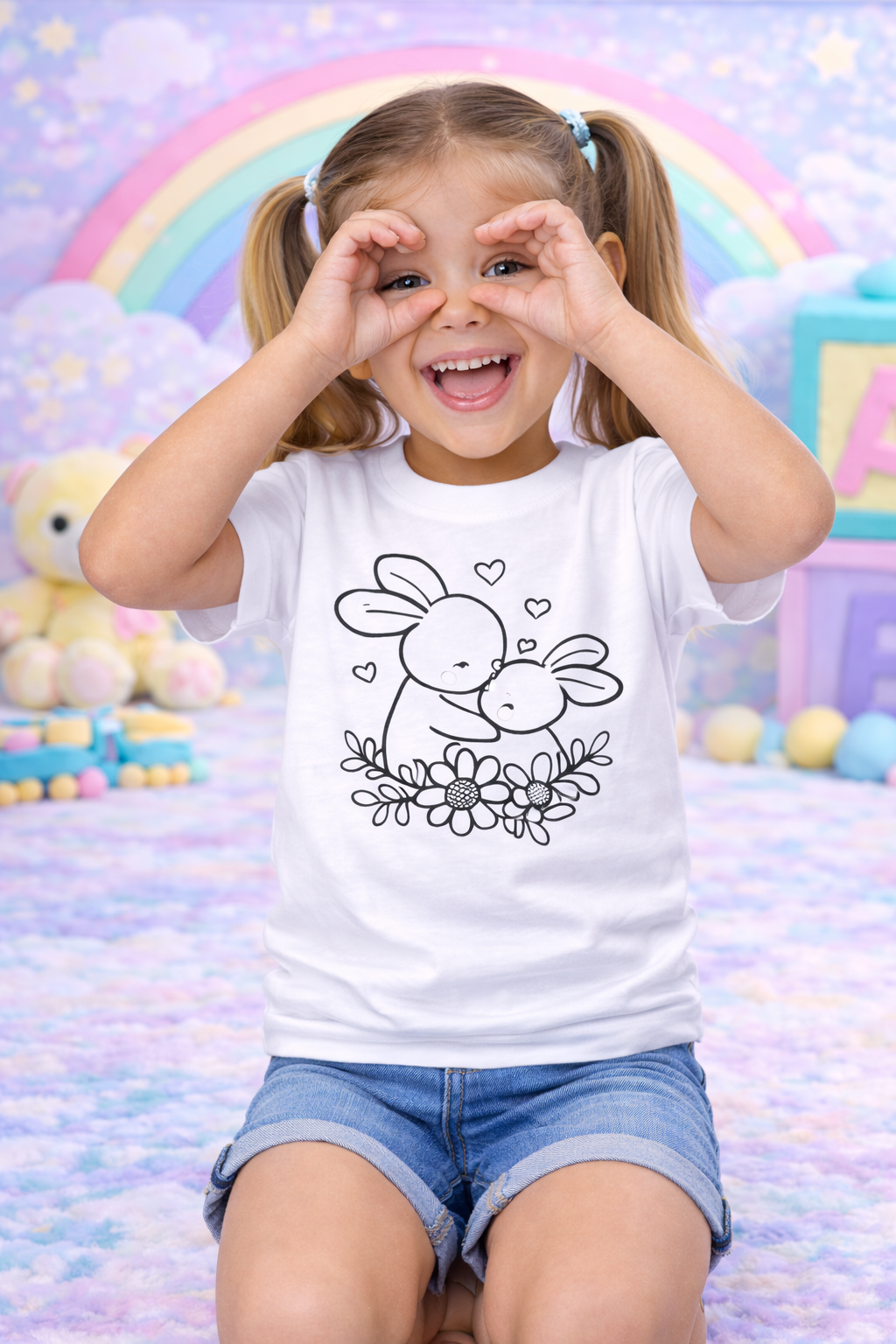 Bunny Love Hug T-Shirt for Kids