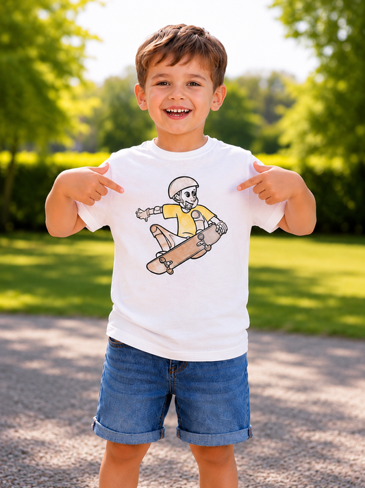 Skateboard Hero – Sun-Activated Colour-Changing Cotton T-Shirt for Kids