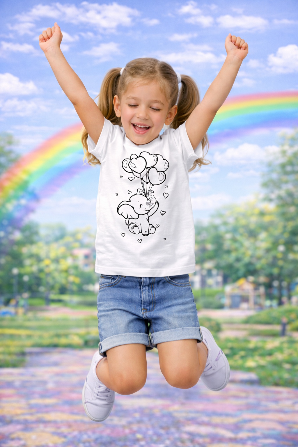 Joyful Elephant T-Shirt for kids