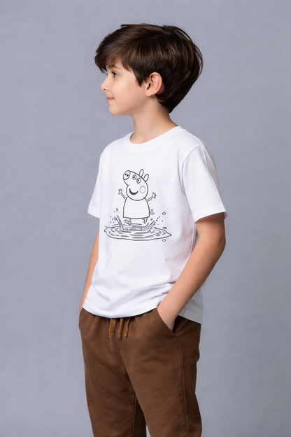 Happy Splash Pig Glow Kids T-Shirt