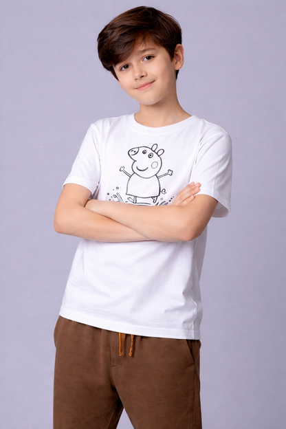 Happy Splash Pig Glow Kids T-Shirt