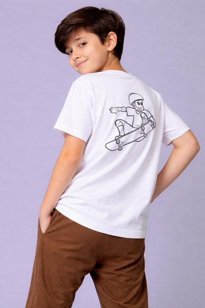 Sky Rider Skateboard Glow Kids T-Shirt