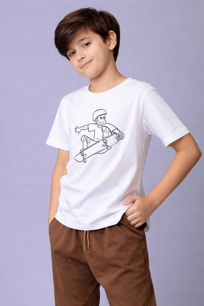 Sky Rider Skateboard Glow Kids T-Shirt