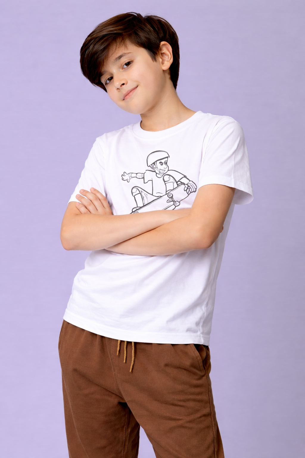 Sky Rider Skateboard Glow Kids T-Shirt