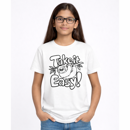 Take It Easy Sloth Kids T-Shirt