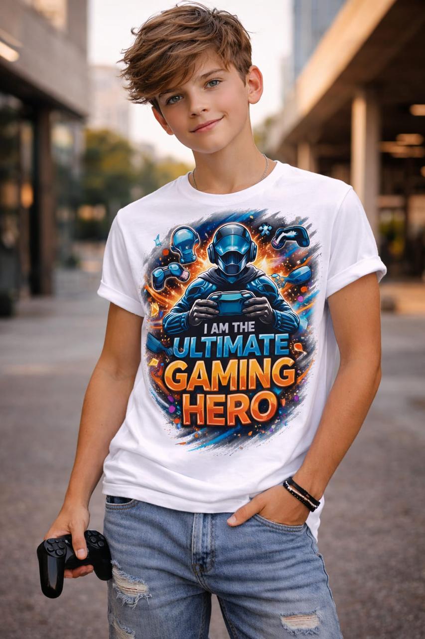 Ultimate Gaming Hero Kids Cotton T-Shirt