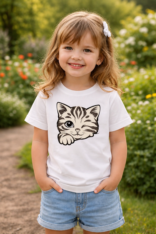Wink Kitty – Sun-Activated Colour-Changing Cotton T-Shirt for Kids