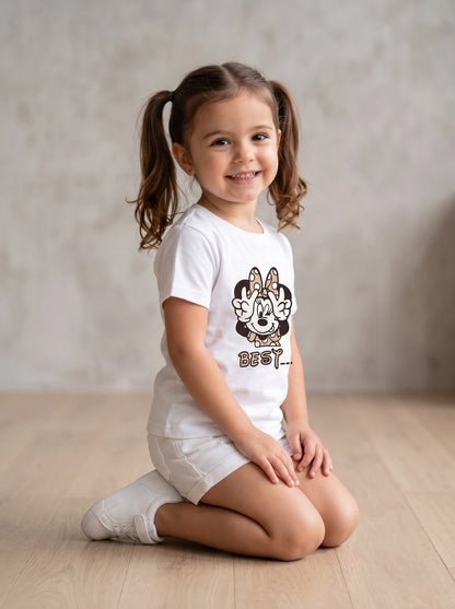 Colour-Changing Cotton Kids T-Shirt featuring the Peace Bestie artwork