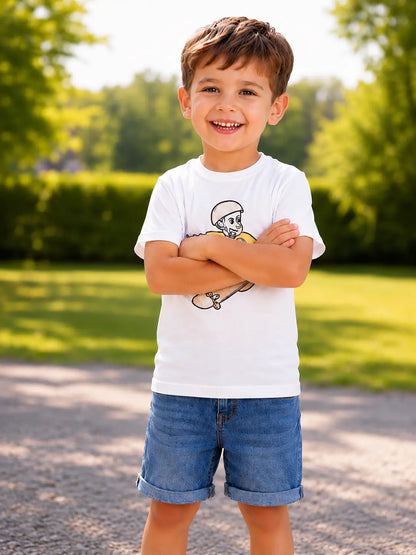 Colour-Changing Cotton Kids T-Shirt featuring the Skateboard Hero artwork