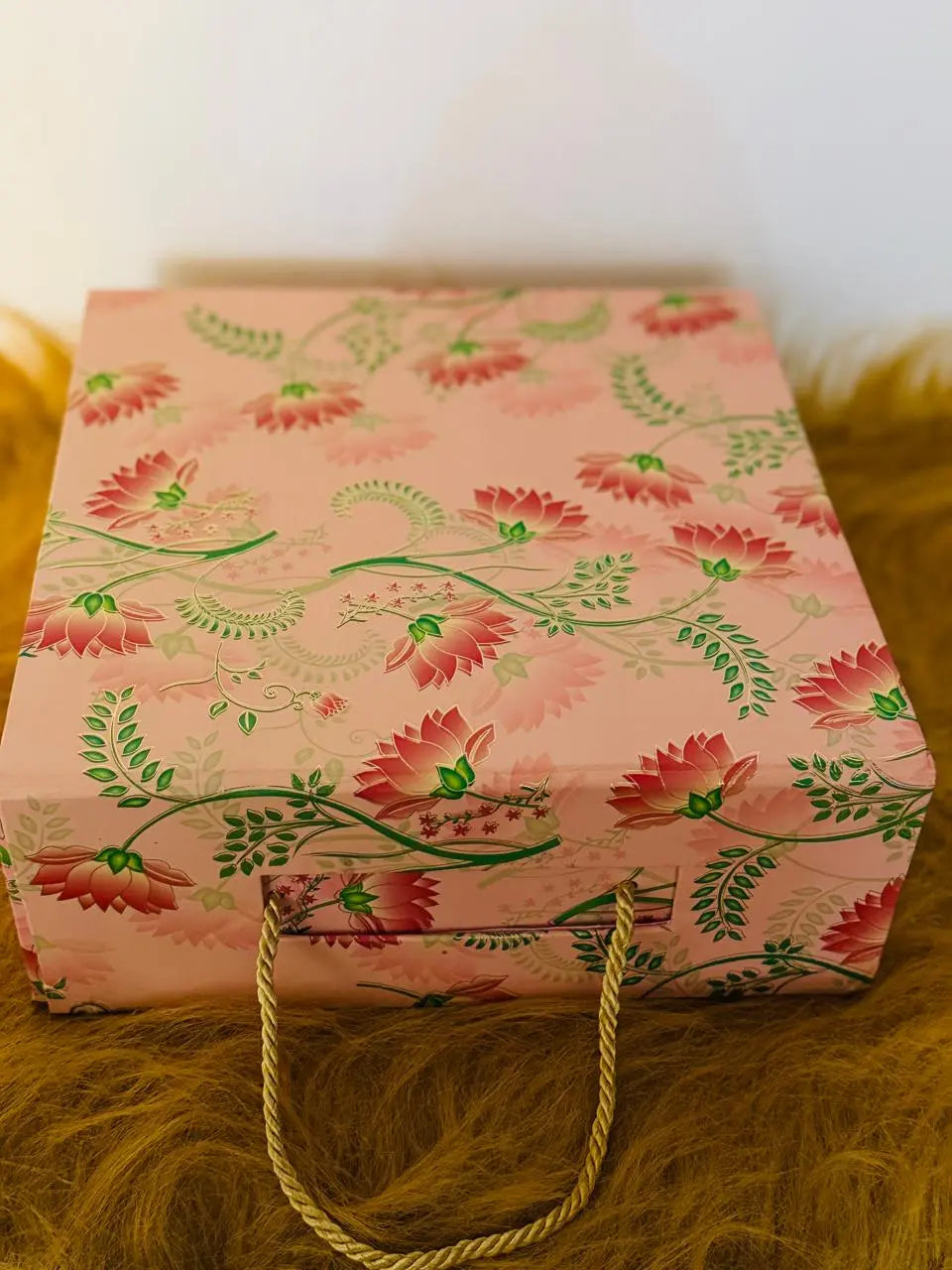 Premium floral Raksha Bandhan gift box packaging by Nysa Huletic.