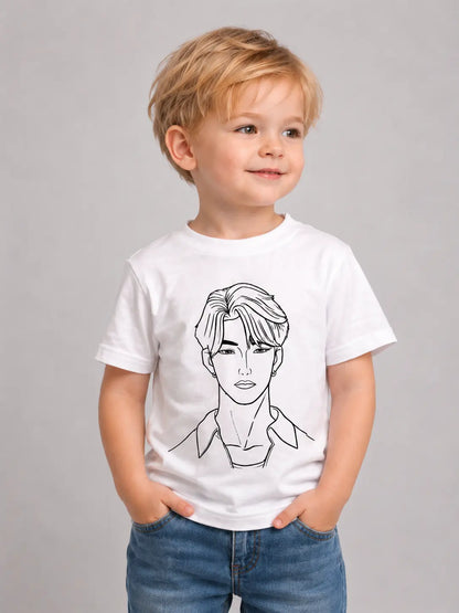 Back view of Anime Heartthrob Sun Activated Cotton T-Shirt for Kids
