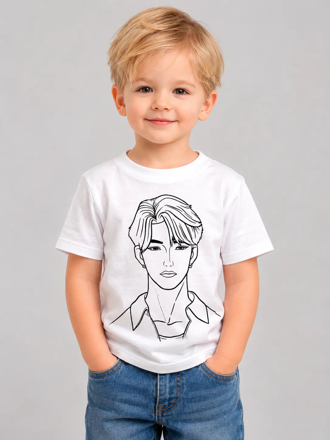 Sun Activated Colour-Changing Cotton T-Shirt for Kids – Anime Heartthrob front view