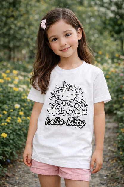 Sun Activated Colour-Changing Cotton T-Shirt for Kids – Dreamy Unicorn Kitty