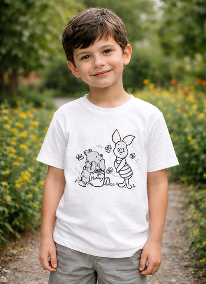 Sun Activated Colour-Changing Cotton T-Shirt for Kids – Honey Bear & Little Friend