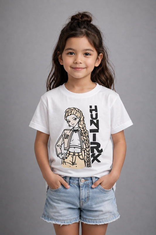 Sun Activated Colour-Changing Cotton T-Shirt for Kids – Huntrix Braided Hero